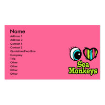 Bright Eye Heart I Love Sea Monkeys Business Cards
