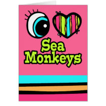Bright Eye Heart I Love Sea Monkeys Greeting Cards