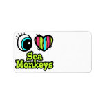 Bright Eye Heart I Love Sea Monkeys Personalized Address Label