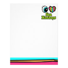 Bright Eye Heart I Love Sea Monkeys Personalized Letterhead