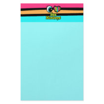 Bright Eye Heart I Love Sea Monkeys Stationery Design