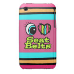 Bright Eye Heart I Love Seat Belts iPhone 3 Cases