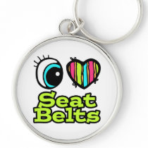 Bright Eye Heart I Love Seat Belts Keychain