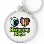 Bright Eye Heart I Love Skipping Rope Key Chain