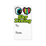 Bright Eye Heart I Love Skydiving Address Labels
