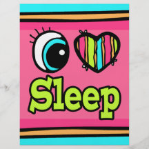 Bright Eye Heart I Love Sleep Custom Flyer