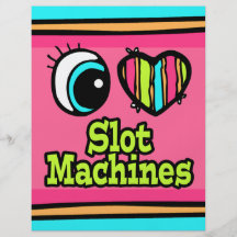 Bright Eye Heart I Love Slot Machines Custom Flyer