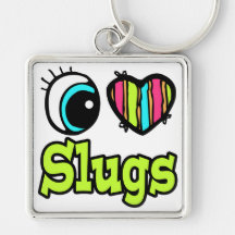 Bright Eye Heart I Love Slugs Key Chains