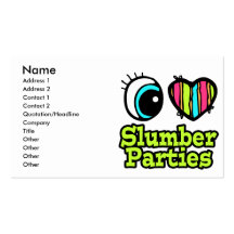 Bright Eye Heart I Love Slumber Parties Business Card