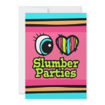 Bright Eye Heart I Love Slumber Parties Custom Invite
