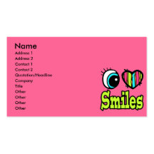 Bright Eye Heart I Love Smiles Business Card Template