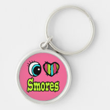 Bright Eye Heart I Love Smores Key Chain