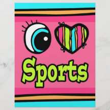 Bright Eye Heart I Love Sports Flyers