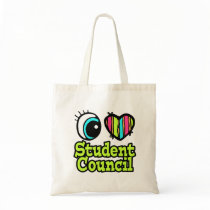 Bright Eye Heart I Love Student Council Tote Bags