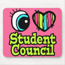 Bright Eye Heart I Love Student Council Mousepads