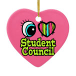 Bright Eye Heart I Love Student Council Christmas Ornaments