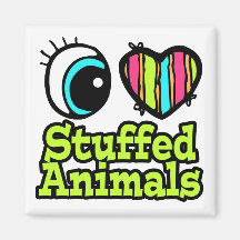 Bright Eye Heart I Love Stuffed Animals Fridge Magnet