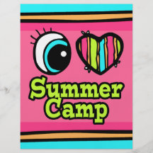 Bright Eye Heart I Love Summer Camp Flyer