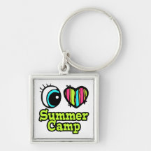 Bright Eye Heart I Love Summer Camp Keychain