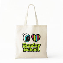 Bright Eye Heart I Love Sunday School Tote Bag