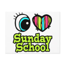 Bright Eye Heart I Love Sunday School Post Cards