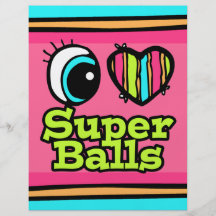 Bright Eye Heart I Love Super Balls Flyer Design