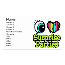 Bright Eye Heart I Love Surprise Parties Business Card