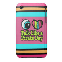 Bright Eye Heart I Love Talk Like a Pirate Day iPhone 3 Covers
