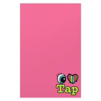 Bright Eye Heart I Love Tap Stationery Design
