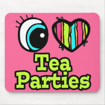 Bright Eye Heart I Love Tea Parties Mouse Pads