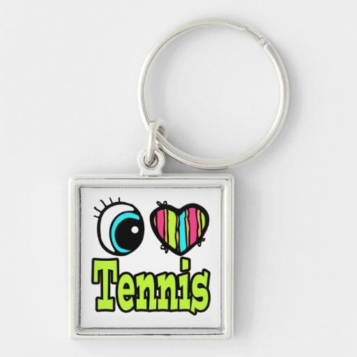 Bright Eye Heart I Love Tennis Key Chains