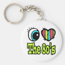 Bright Eye Heart I Love the 80s Keychains