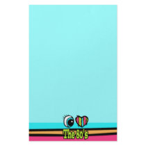 Bright Eye Heart I Love the 80s Customized Stationery