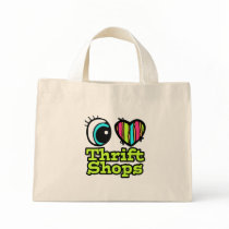 Bright Eye Heart I Love Thrift Shops Canvas Bag