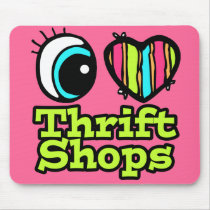 Bright Eye Heart I Love Thrift Shops Mousepad