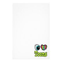 Bright Eye Heart I Love Toons Stationery Paper