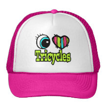 Bright Eye Heart I Love Tricycles Trucker Hat