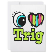 Bright Eye Heart I Love Trig Personalized Announcements