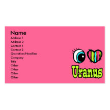 Bright Eye Heart I Love Uranus Business Cards