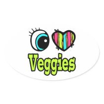 Bright Eye Heart I Love Veggies Sticker