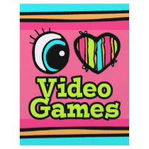Bright Eye Heart I Love Video Games Flyers