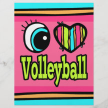 Bright Eye Heart I Love Volleyball Full Colour Flyer