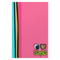 Bright Eye Heart I Love Volleyball Personalized Stationery