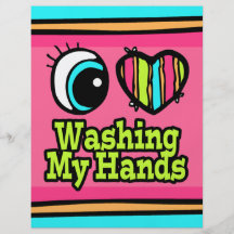 Bright Eye Heart I Love Washing My Hands Full Color Flyer