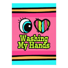 Bright Eye Heart I Love Washing My Hands Personalized Invitation