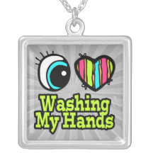 Bright Eye Heart I Love Washing My Hands Necklaces