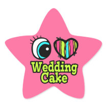 Bright Eye Heart I Love Wedding Cake Star Sticker