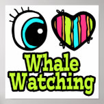 Bright Eye Heart I Love Whale Watching Poster