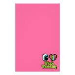 Bright Eye Heart I Love Whale Watching Stationery Design