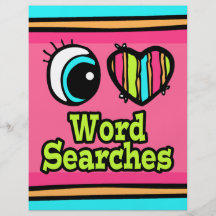 Bright Eye Heart I Love Word Searches Full Colour Flyer